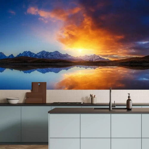 Papier peint  Coucher de soleil coloré majestueux