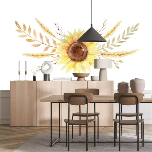 Sticker  Tournesol dans une illustration bohème