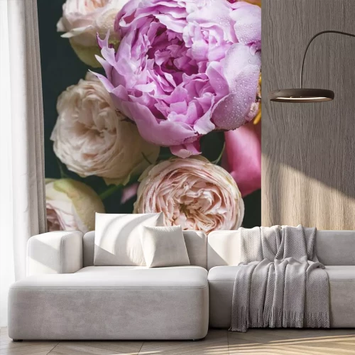 Papier peint  Une composition de pivoines pastel