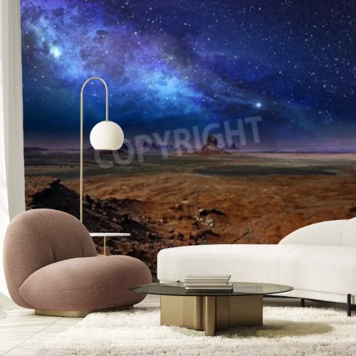 Papier peint  Ciel étoilé au-dessus d'une vallée