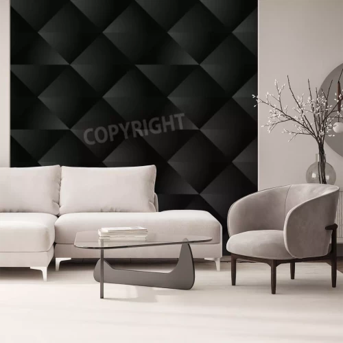 Papier peint  Motif 3D foncé triangles