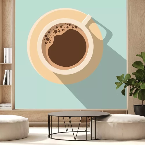 Sticker  Une tasse de café vue d'en haut