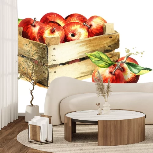 Sticker  Pommes dans une caisse en bois