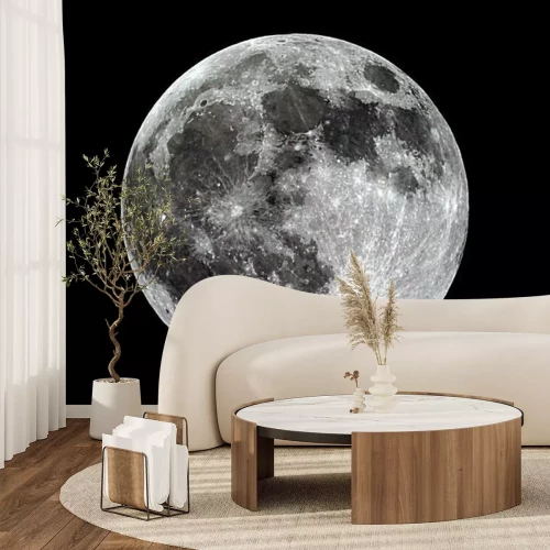 Papier peint  Pleine lune sur fond noir