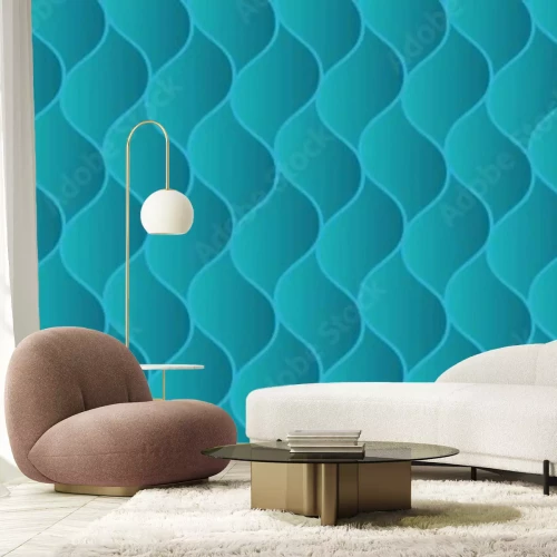 Papier peint  Fond géométrique turquoise 3D