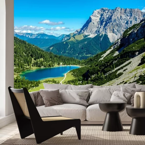 Papier peint  Nature verte et montagnes en arrière-plan