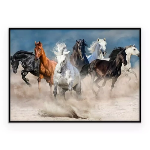Poster  Des chevaux galopant dans le désert