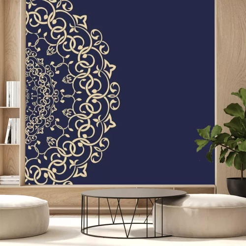 Papier peint  Dessin floral jaune oriental