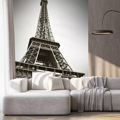 Papier peint  Tour Eiffel en noir et blanc