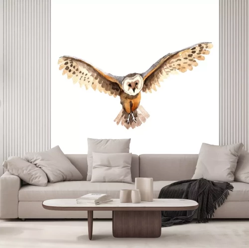 Sticker  Hibou peint avec des peintures à l'eau