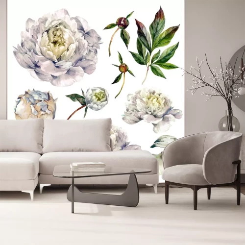 Sticker  Pivoine bleue variations