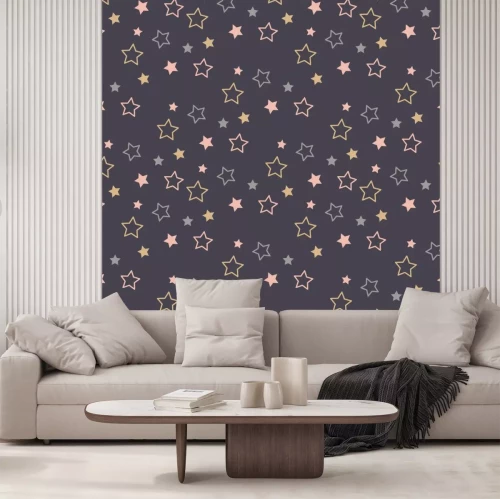 Sticker  Motif de Noël sans fin. Fond étoilé.