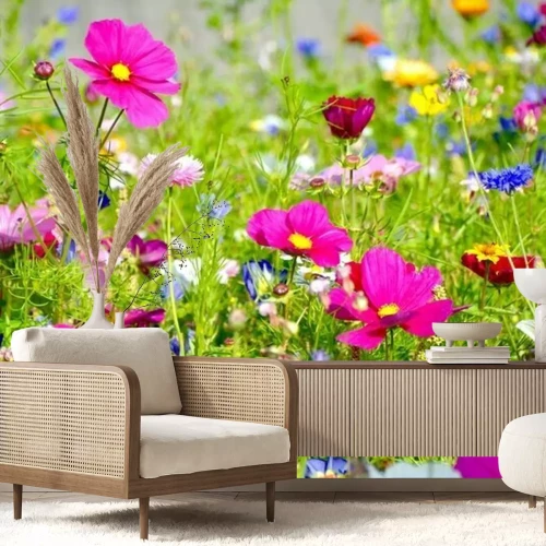 Papier peint  Fleurs en couleurs