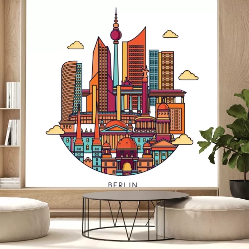 Sticker  Horizon de Berlin. Vector line illustration