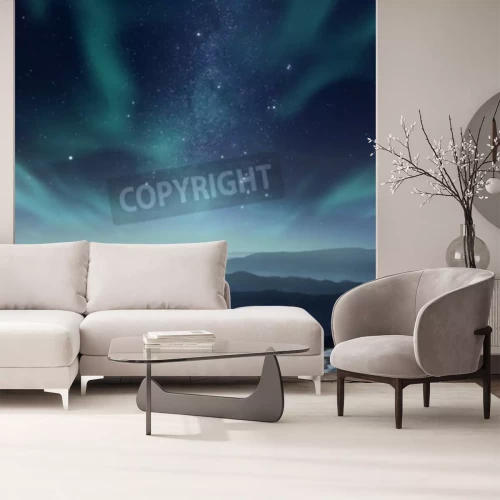 Papier peint  Étoiles et les aurores boréales