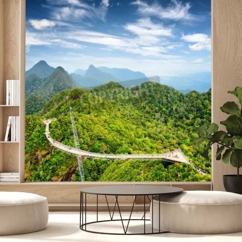 Papier peint  Pont de guet au-dessus de la jungle