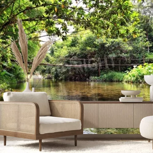 Papier peint  Mos sur la rivière de la jungle