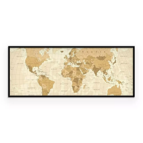 Poster  Carte politique du monde en nuances de brun