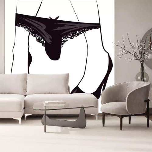 Sticker  Illustration vectorielle d'une fille avec des culottes tombées