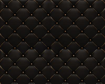 Papier peint  Texture Matelassée Noire avec Or